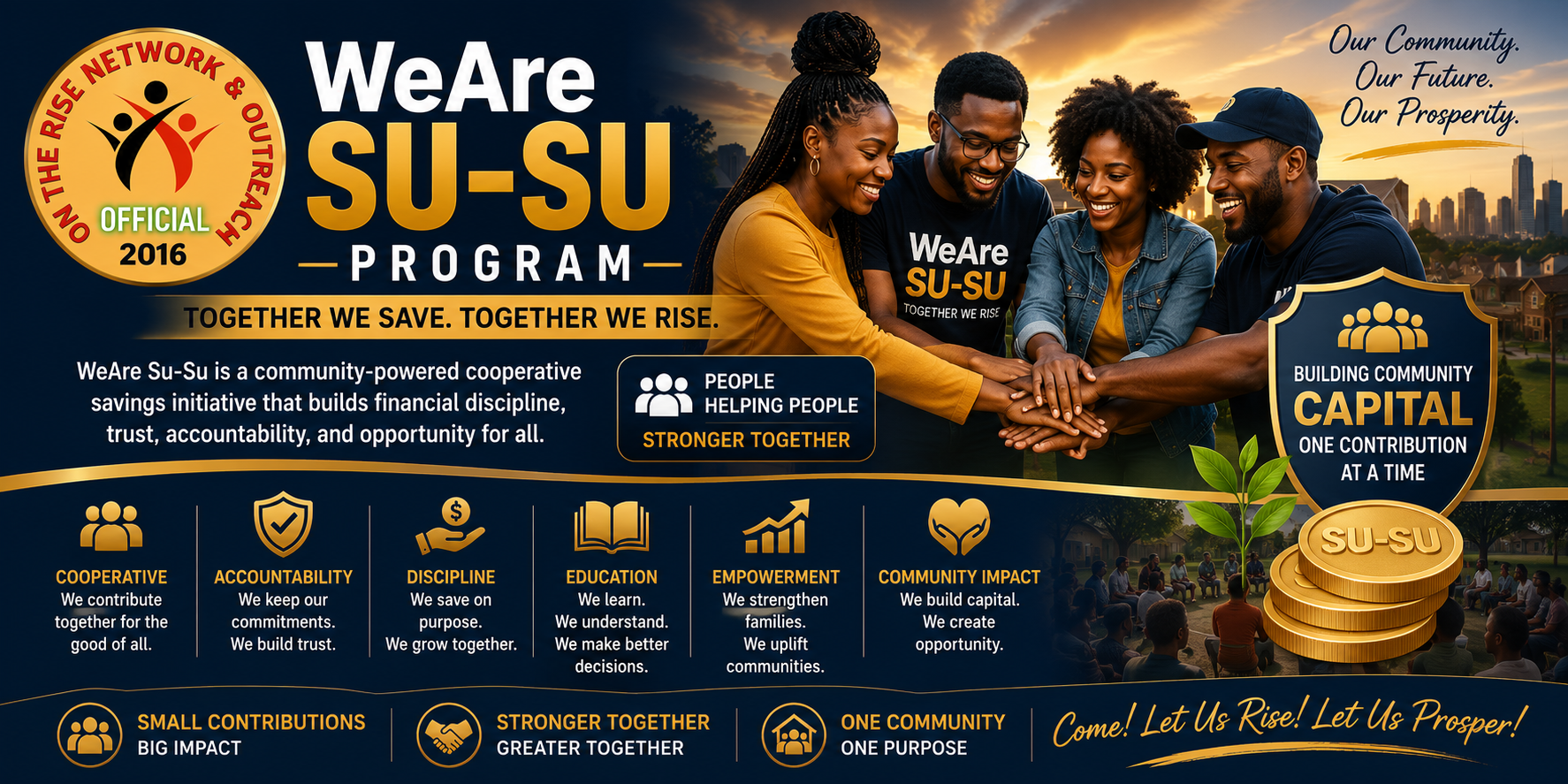 WeAre Su-Su Program — cooperative participation, financial discipline, education, accountability, and community prosperity